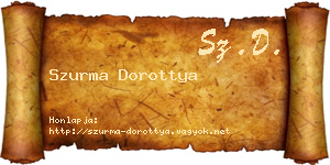 Szurma Dorottya névjegykártya